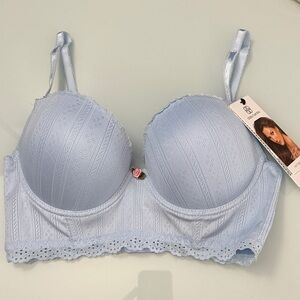 NWT Daisy Fuentes Long Line Push Up Bra